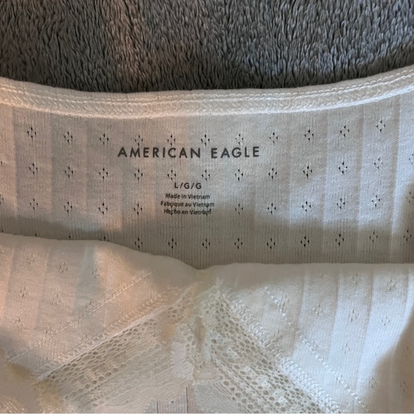 American Eagle Lace Trim Pointelle Cami in white - Picture 4 of 6